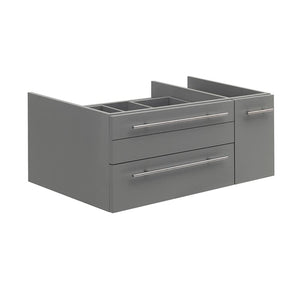 Fresca FCB6136GR-VSL-L Fresca Lucera 36" Gray Wall Hung Vessel Sink Modern Bathroom Cabinet - Left Version