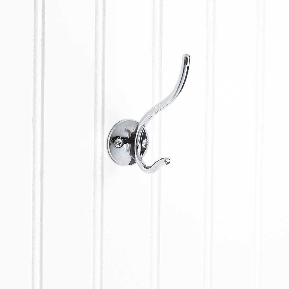 Elements YD30-381PC 3-13/16" Polished Chrome Slender Contemporary Double Prong Wall Mounted Hook