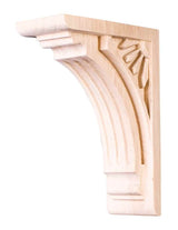Hardware Resources COR5-1RW 2" W x 4-5/8" D x 6" H Rubberwood Art Deco Corbel