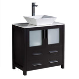 Fresca FCB6230ES-CWH-V Fresca Torino 30" Espresso Modern Bathroom Cabinet w/ Top & Vessel Sink