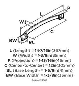 Amerock Appliance Pull Black Bronze 12 inch (305 mm) Center to Center Candler 1 Pack Drawer Pull Drawer Handle Cabinet Hardware