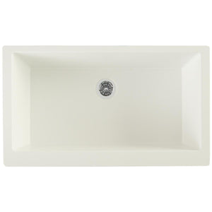 Elkay ELXUFP3620RT0 Quartz Luxe Single Bowl Farmhouse Sink with Perfect Drain, Ricotta