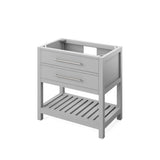 Jeffrey Alexander VKITWAV36GRBOR 36" Grey Wavecrest Vanity, Boulder Cultured Marble Vanity Top, undermount rectangle bowl