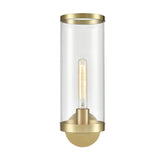 Alora WV311601NBCG REVOLVE II WALL VANITY 1 LIGHT NATURAL BRASS CLEAR GLASS