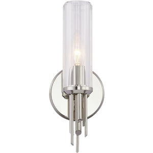 Alora WV335103PNCR TORRES 3" WV POLISHED NICKEL CLEAR RIBBED GLASS  40W E12