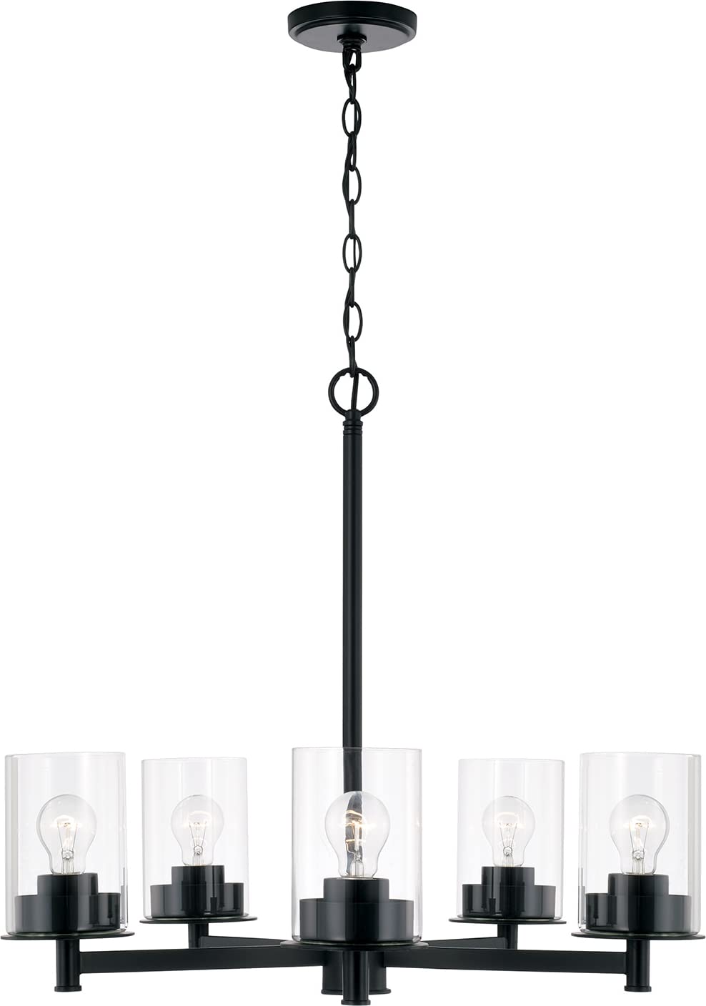 Capital Lighting 446851MB-532 Mason 5 Light Chandelier Matte Black