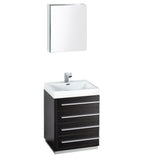 Fresca FVN8024BW Fresca Livello 24" Black Modern Bathroom Vanity w/ Medicine Cabinet