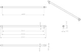 Jeffrey Alexander 5480SN 480 mm Center-to-Center Satin Nickel Key Grande Cabinet Bar Pull