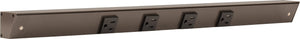 Task Lighting APT24-4B-P-BZ 24" APT Series Slim Angle Power Strip, Bronze Finish, Black Receptacles