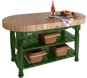 John Boos CU-HAR60-BS Harvest Table 60x30x36 Basil Green
