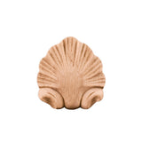 Hardware Resources PAPL-06RW 2-1/2" W x 5/16" D x 2-3/4" H Pressed Rubberwood Shell Appliqué