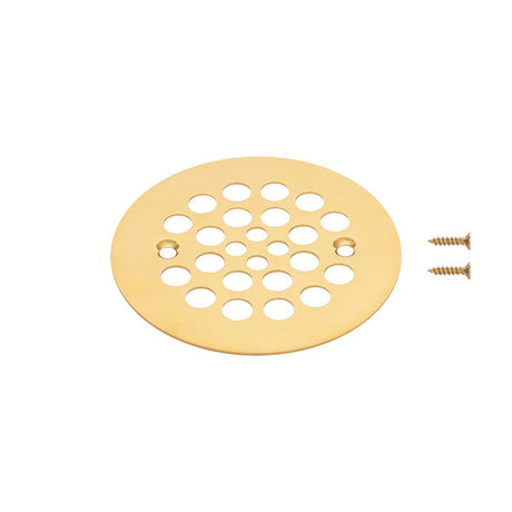 Premier Copper Products D-415PB 4.25-Inch Round Shower Drain Cover in Polished Brass