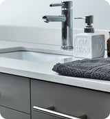 Fresca FVN6148GR-UNS-D Fresca Lucera 48" Gray Wall Hung Double Undermount Sink Modern Bathroom Vanity w/ Medicine Cabinet