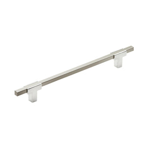 Amerock Cabinet Pull Polished Chrome/Satin Nickel 7-9/16 inch (192 mm) Center to Center Urbanite 1 Pack Drawer Pull Drawer Handle Cabinet Hardware