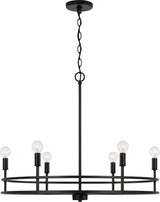 Capital Lighting 448761MB Fuller 6 Light Chandelier Matte Black