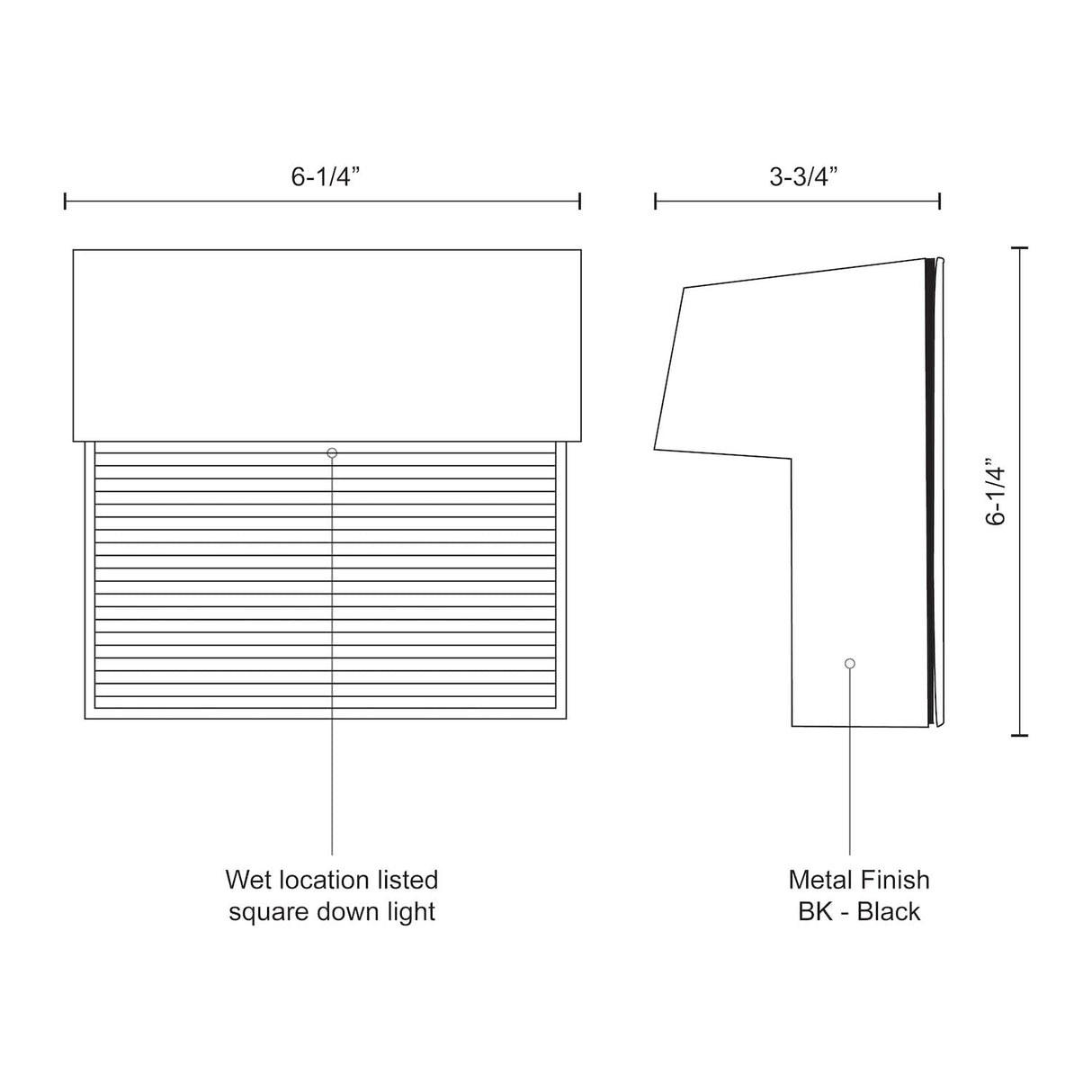 Kuzco EW3406-BK BYRON 6" EW Gray 120V ELV LED 3000K 90CRI 9W