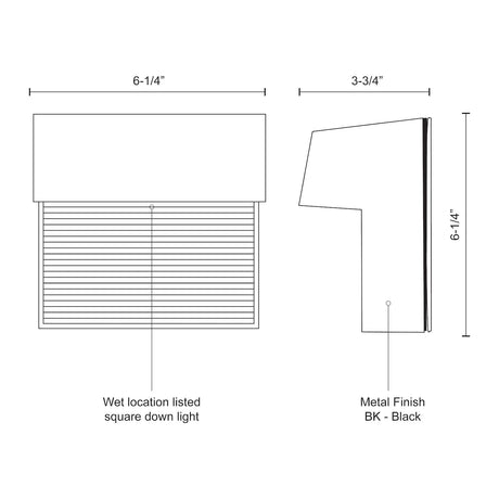 Kuzco EW3406-BK BYRON 6" EW Gray 120V ELV LED 3000K 90CRI 9W