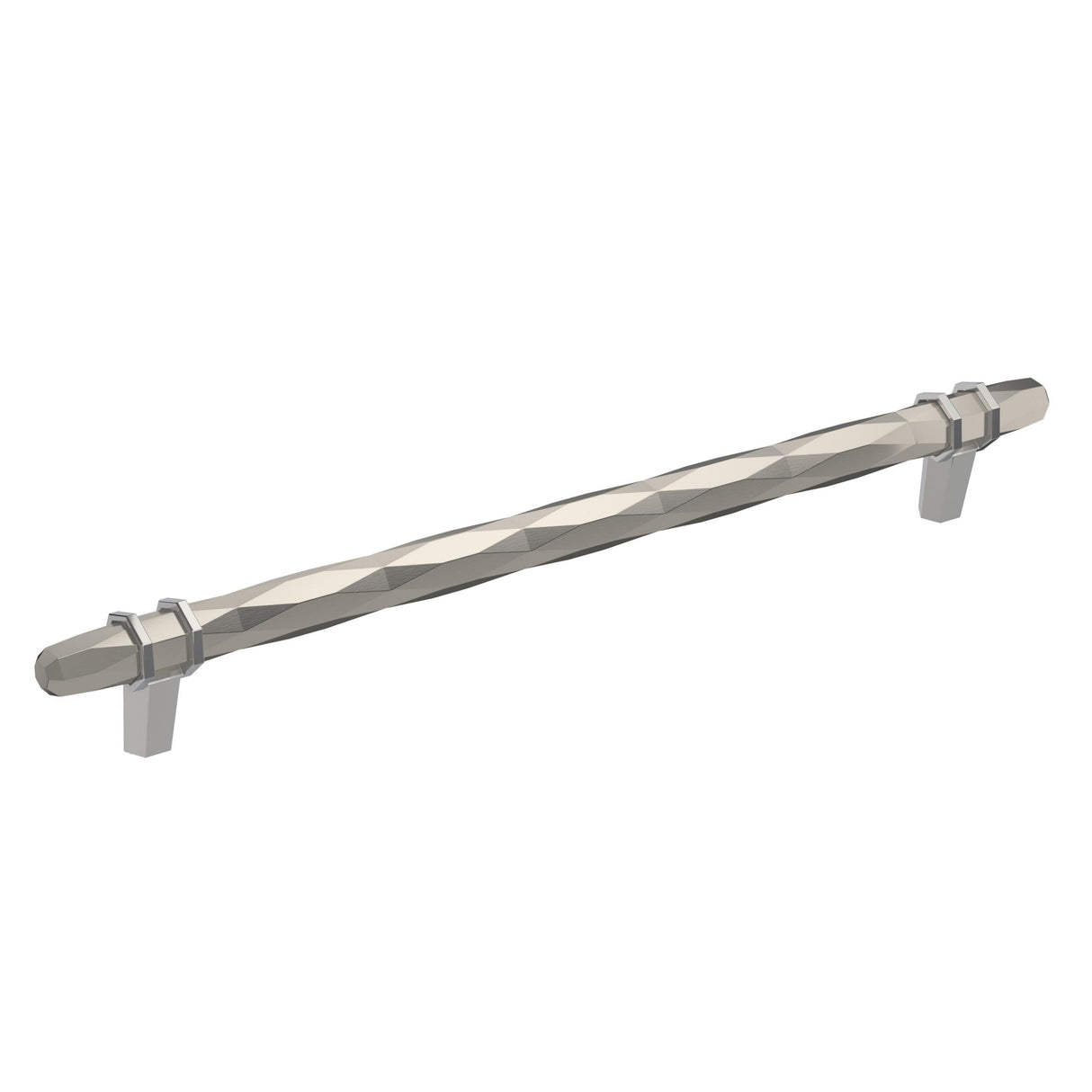 Amerock Cabinet Pull Satin Nickel/Polished Chrome 10-1/16 inch (256 mm) Center-to-Center London 1 Pack Drawer Pull Drawer Handle Cabinet Hardware