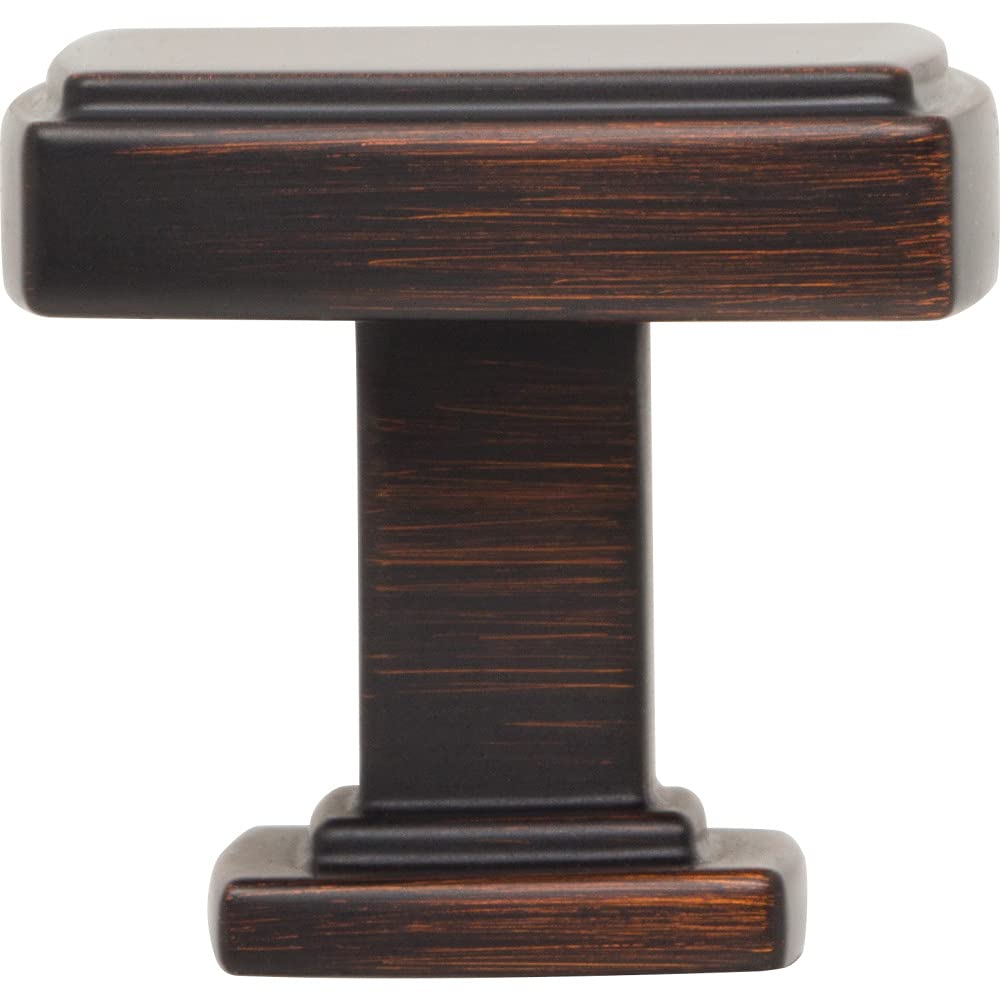 Jeffrey Alexander 141DBAC 1-1/4" Overall Length Brushed Oil Rubbed Bronze Square Renzo Cabinet Knob