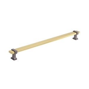 Amerock Cabinet Pull Brushed Gold/Black Chrome 11-5/16 inch (288 mm) Center to Center Overton 1 Pack Drawer Pull Drawer Handle Cabinet Hardware