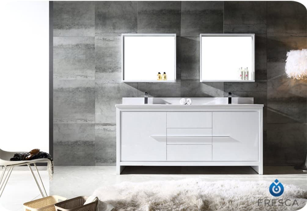 Fresca FCB8172WH Fresca Allier 72" White Modern Double Sink Bathroom Cabinet