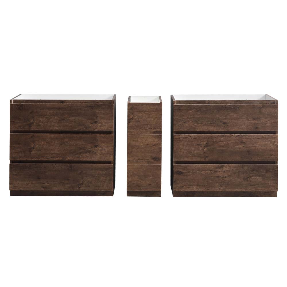 Fresca FCB93-361236RW-D Fresca Lazzaro 84" Rosewood Free Standing Double Sink Modern Bathroom Cabinet