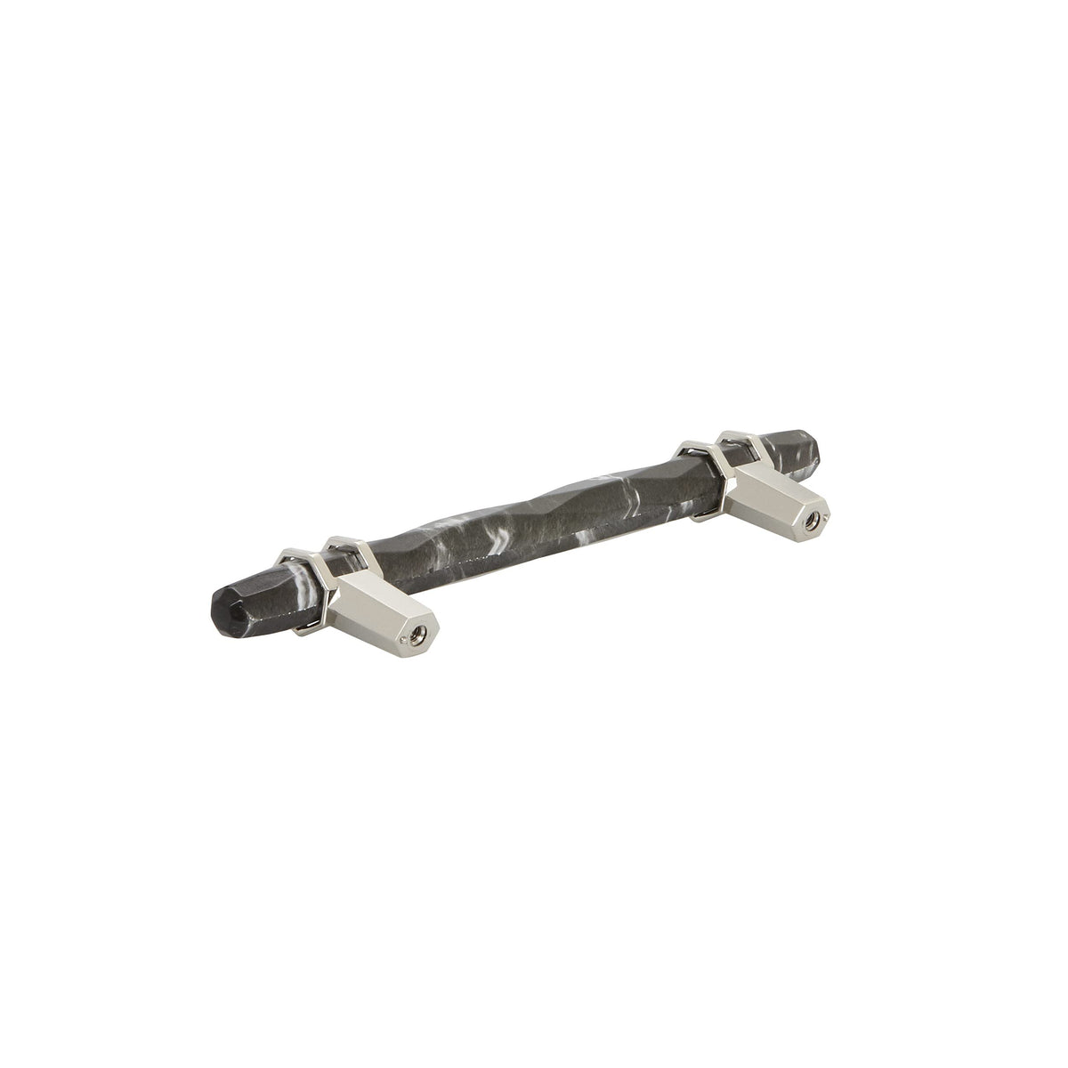 Amerock BP36649MBKPN Carrione Cabinet Pull, 5-1/16 in (128 mm) Center-to-Center, Marble Black/Polished Nickel