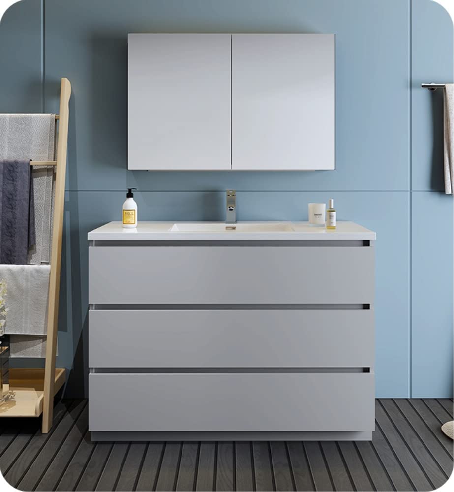 Fresca FCB9348GR Fresca Lazzaro 48" Gray Free Standing Modern Bathroom Cabinet