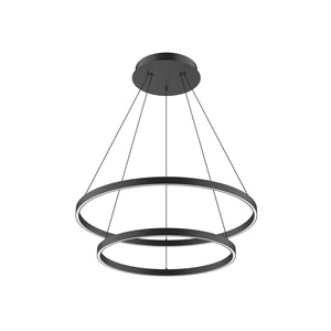 Kuzco CH87832-BK Cerchio 2 Layer 32" Chandelier BK Aluminum Extrusion Up Down 930 TRIAC 120 143W