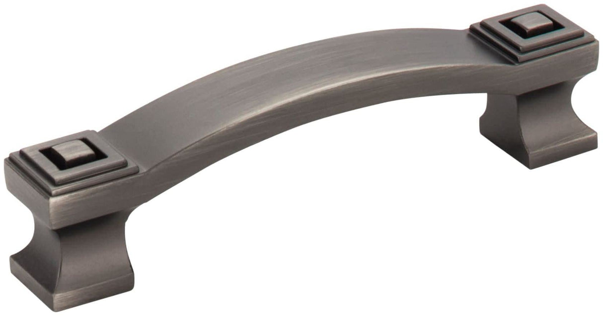 Jeffrey Alexander 585-96BNBDL 96 mm Center-to-Center Brushed Pewter Square Delmar Cabinet Pull