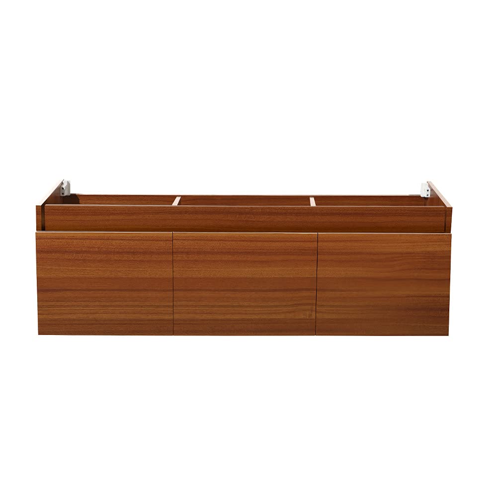 Fresca FCB8041TK Fresca Mezzo 60" Teak Wall Hung Single Sink Modern Bathroom Cabinet