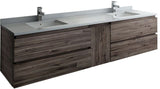 Fresca FCB31-361236ACA-CWH-U Fresca Formosa 84" Wall Hung Double Sink Modern Bathroom Cabinet w/ Top & Sinks