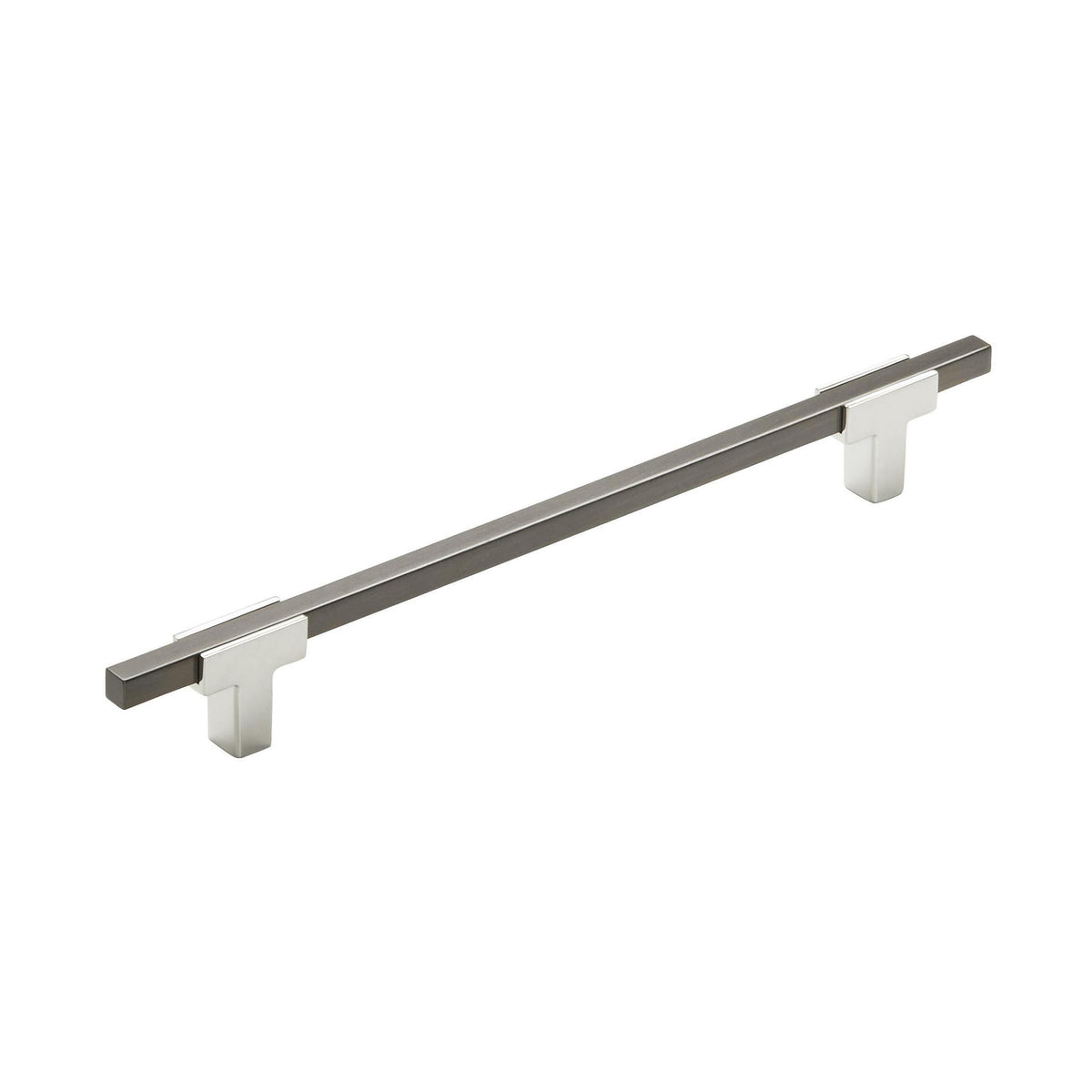 Amerock Cabinet Pull Polished Chrome/Black Chrome 7-9/16 inch (192 mm) Center to Center Urbanite 1 Pack Drawer Pull Drawer Handle Cabinet Hardware