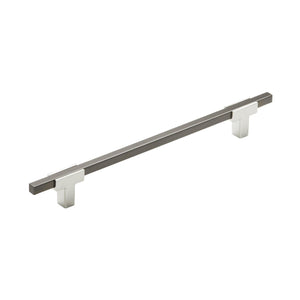 Amerock Cabinet Pull Polished Chrome/Black Chrome 7-9/16 inch (192 mm) Center to Center Urbanite 1 Pack Drawer Pull Drawer Handle Cabinet Hardware