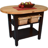John Boos C-ELIP6030175-2S-BK Eliptical C-Table, 60 inchW, Black, 2 shelves