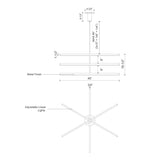 Kuzco CH10345-BK VEGA 45" CH Black 120V TRIAC/ELV LED 3000K 90CRI 56W