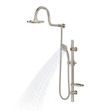 PULSE ShowerSpas 1019-BN Aqua Rain Shower System with 8" Rain Showerhead, 5-Function Hand Shower, Adjustable Slide Bar and Soap Dish, Brushed Nickel Finish
