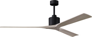 Matthews Fan NKXL-BK-GA-72 Nan XL 6-speed ceiling fan in Matte Black finish with 72” solid gray ash tone wood blades