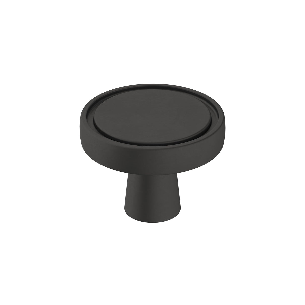 Amerock Cabinet Knob Matte Black 1-3/8 inch (35 mm) Diameter Destine 1 Pack Drawer Knob Cabinet Hardware