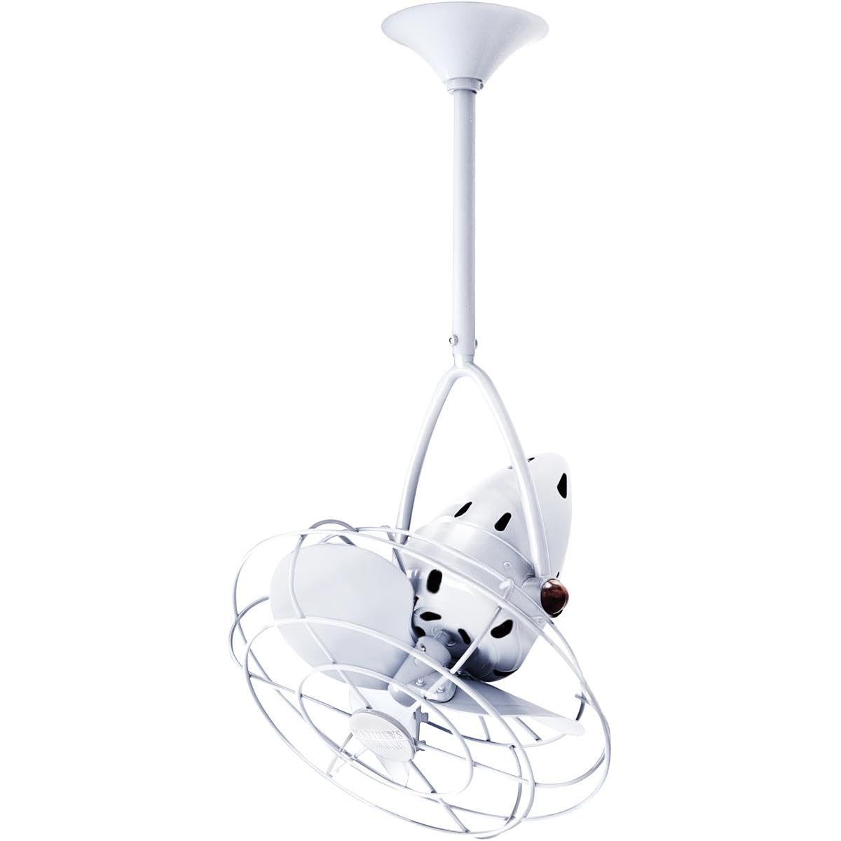 Matthews Fan JD-WH-MTL Jarold Direcional ceiling fan in Gloss White finish with metal blades.