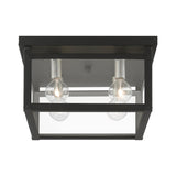Milford 4 Light Flush Mount in Black with Brushed Nickel Candles (4032-04)