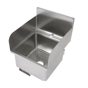 John Boos PBHS-W-1616-SSLR Stainless Steel Hand Sink, (Faucet Not Included) Left and Right Side Splash, 16