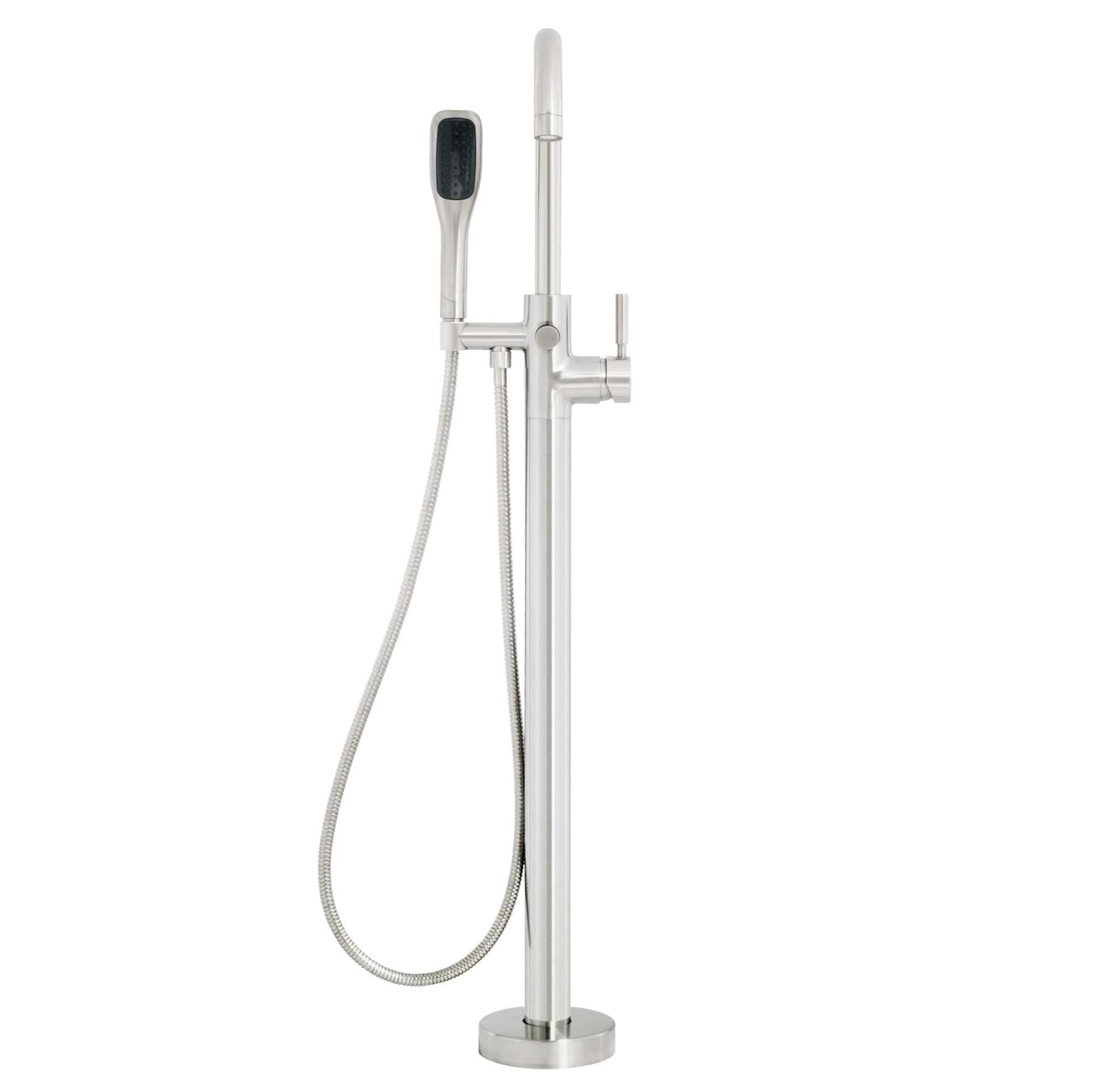 Miseno MTF194 Floor Mounted Tub Filler with Integrated Valve and Diverter - Includes Hand Shower - Flat Black