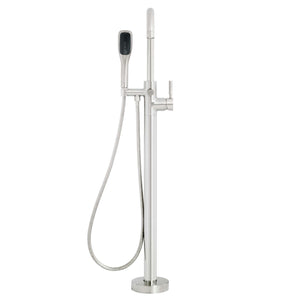 Miseno MTF194 Floor Mounted Tub Filler with Integrated Valve and Diverter - Includes Hand Shower - Flat Black