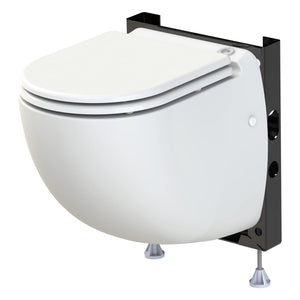 Saniflo Sanicompact Comfort Wall-Hung Macerating Dual-Flush Toilet, Complete with Carrier — Bathroom One-Piece Toilets
