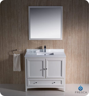 Fresca FVN2036AW Fresca Oxford 36" Antique White Traditional Bathroom Vanity