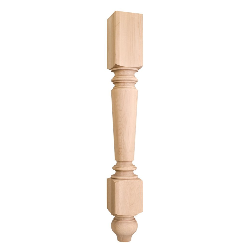 Hardware Resources P15RW 4-1/2" W x 4-1/2" D x 35-1/2" H Rubberwood Turned Leg