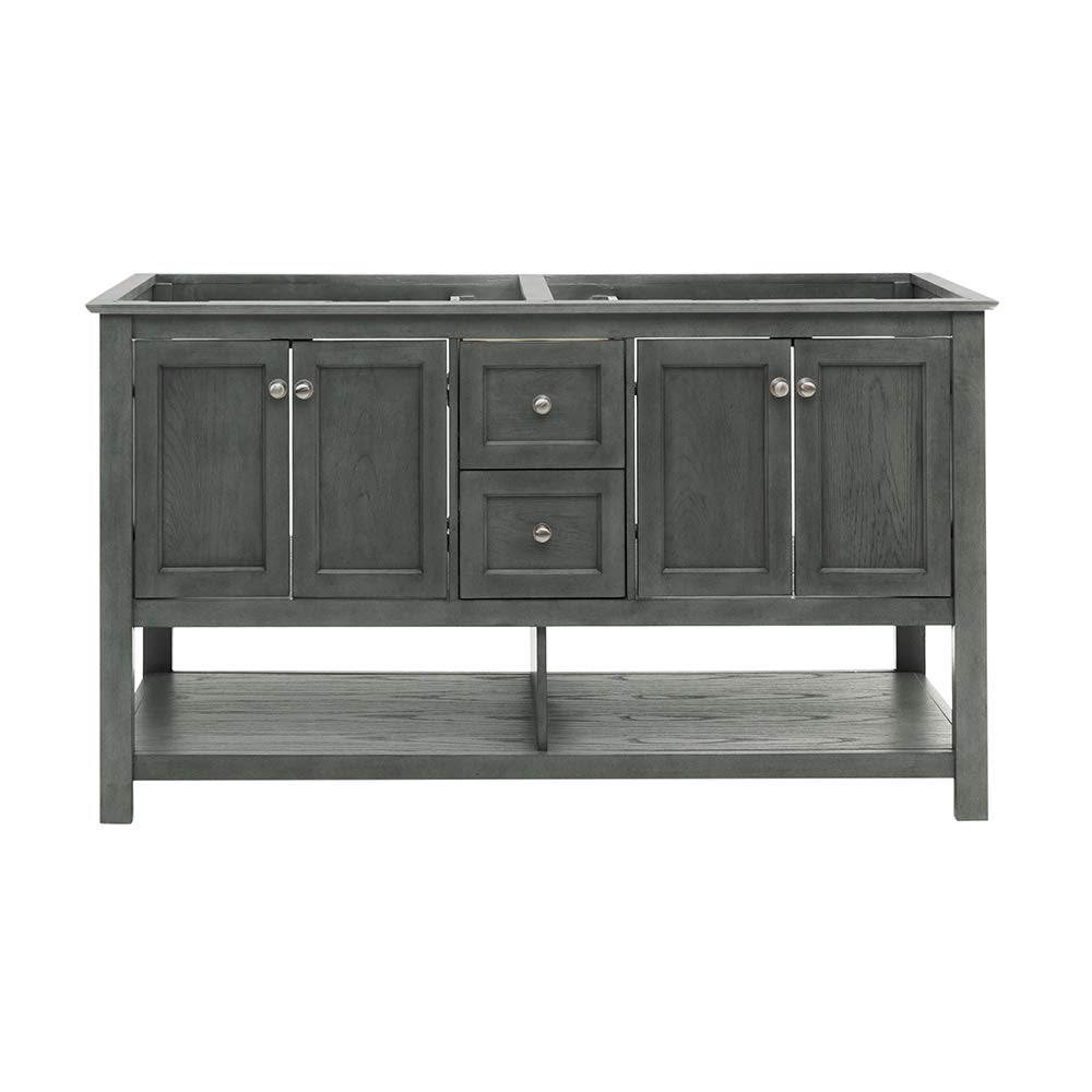 Fresca FCB2360VG-D Fresca Manchester Regal 60" Gray Wood Veneer Traditional Double Sink Bathroom Cabinet