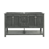 Fresca FCB2360VG-D Fresca Manchester Regal 60" Gray Wood Veneer Traditional Double Sink Bathroom Cabinet