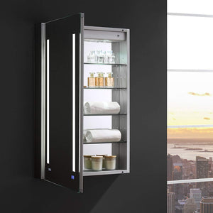 Fresca FMC012436-L Fresca Tiempo 24" Wide x 36" Tall Bathroom Medicine Cabinet w/ LED Lighting & Defogger